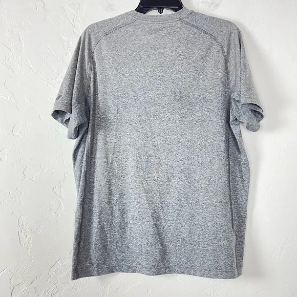 Eddie Bauer Shirt Knit Short Sleeve Tee Top Marled Heather‎ Gray Motion Athletic - Picture 2 of 7